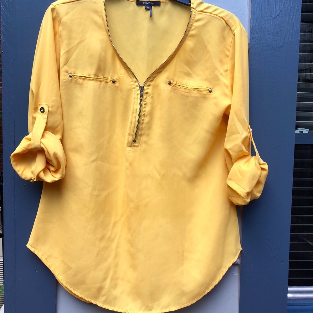 Yellow zip top